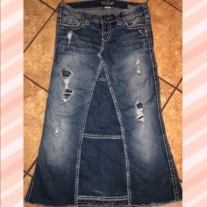 Silver Jeans Skirt